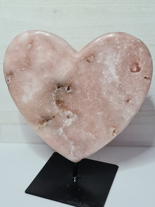 Pink Amethyst Heart on Stand | Large | Brazil