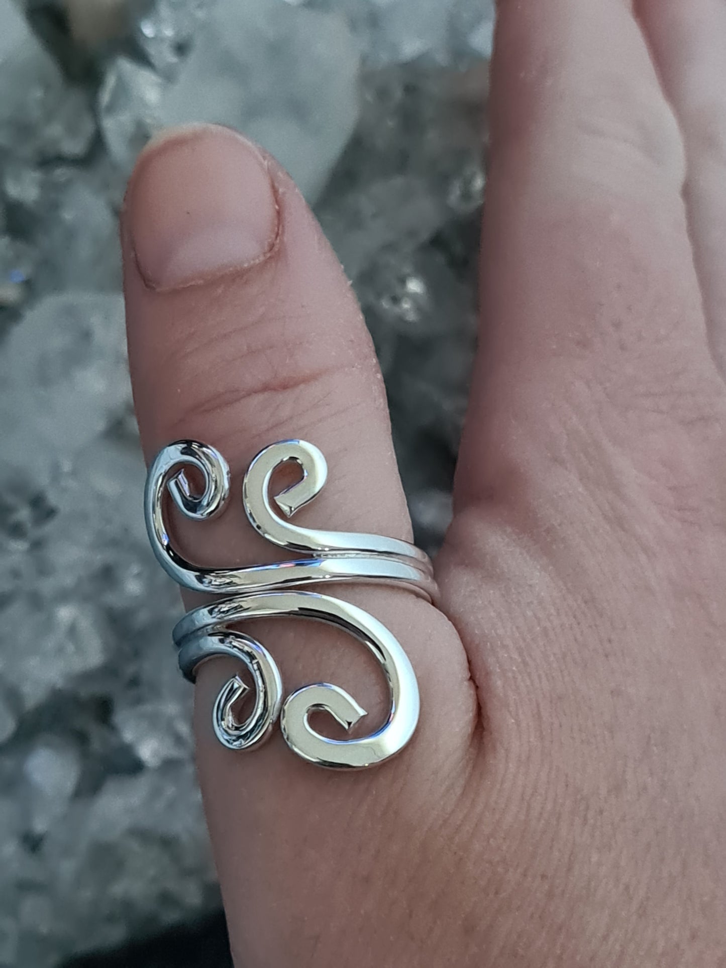 Silver Open Wave Ring | Size N, P, T & V