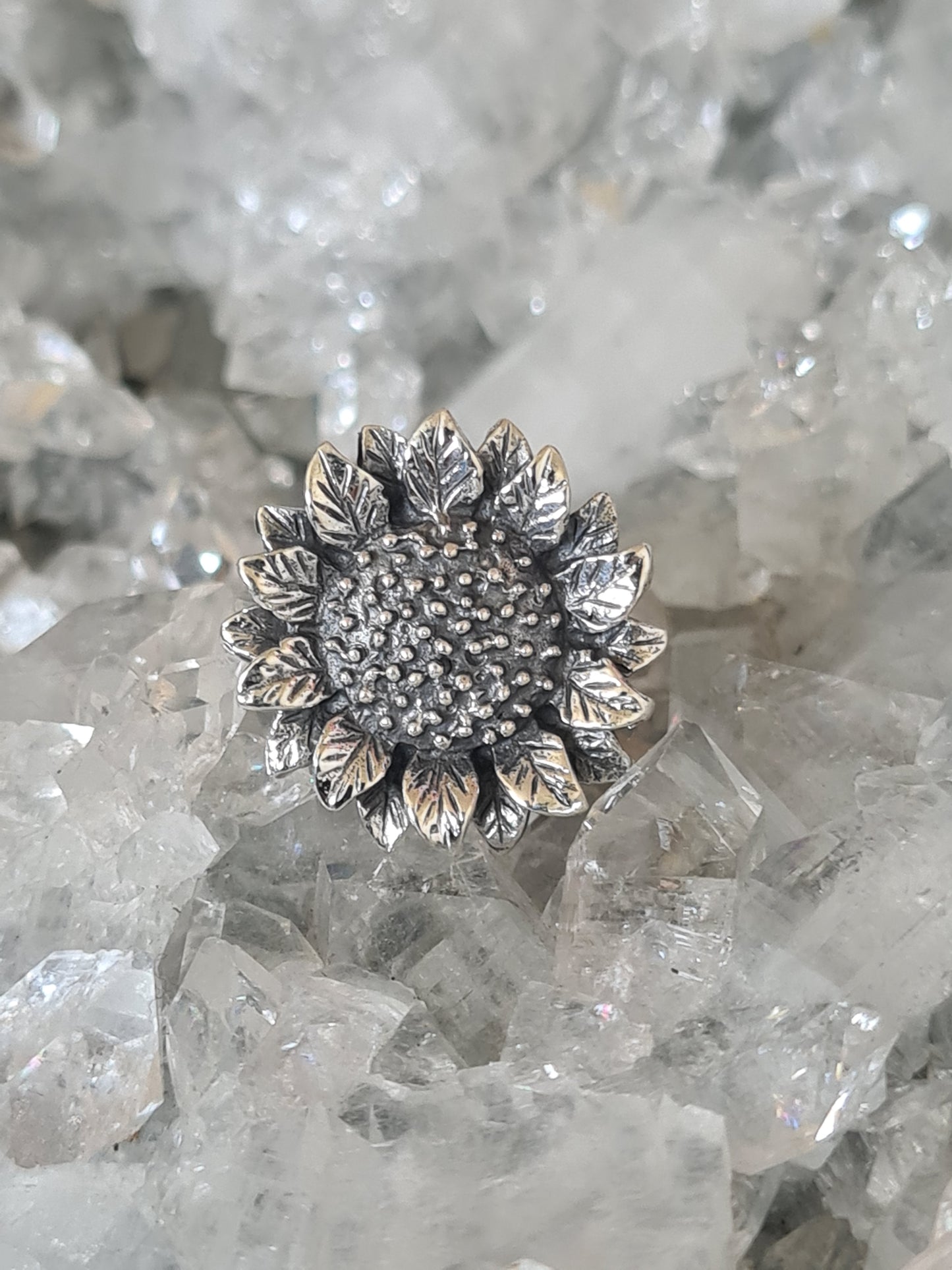 Sunflower Ring | Sterling Silver | Size L, N, S, T & V
