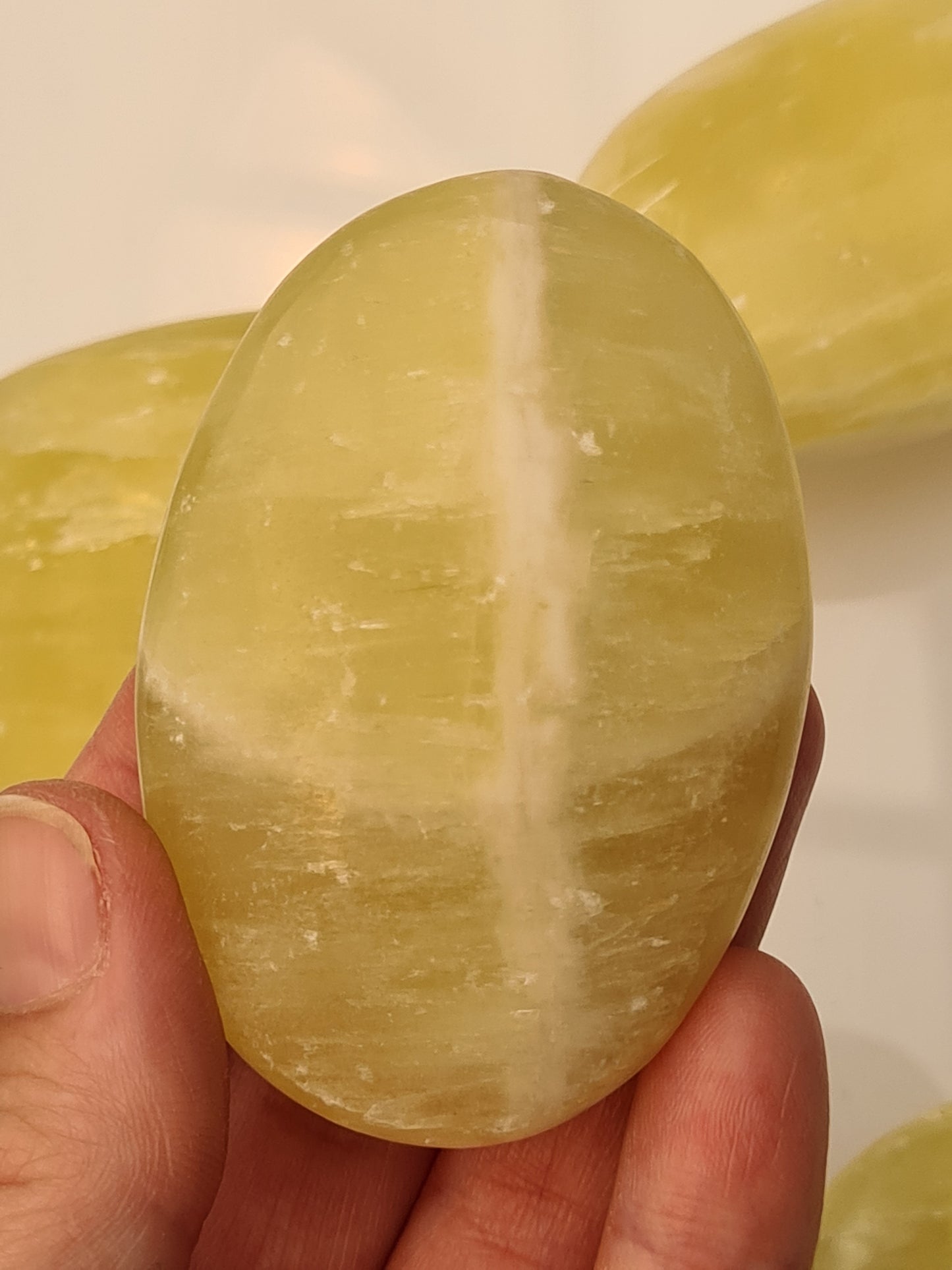 Lemon Calcite Palm Stone | Pakistan