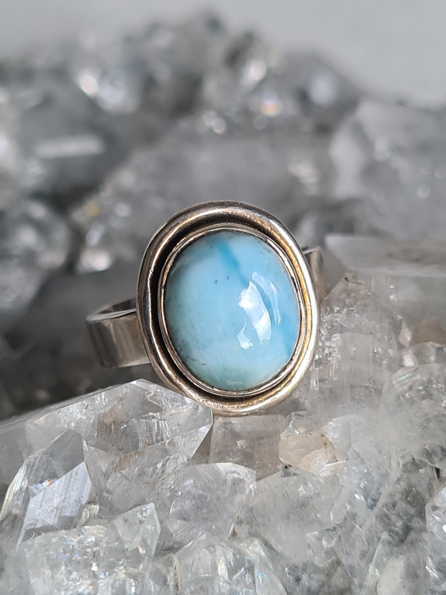 Larimar Ring | Sterling Silver | Size O