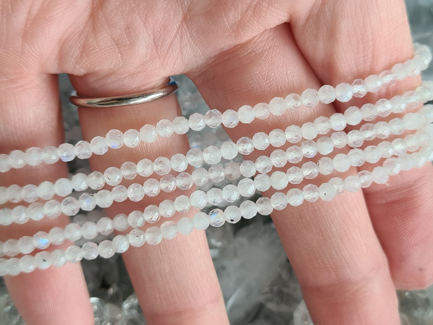 Moonstone Bracelet | 3mm faceted bead