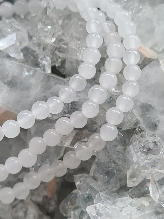 White Jade Bracelet | 4mm Bead