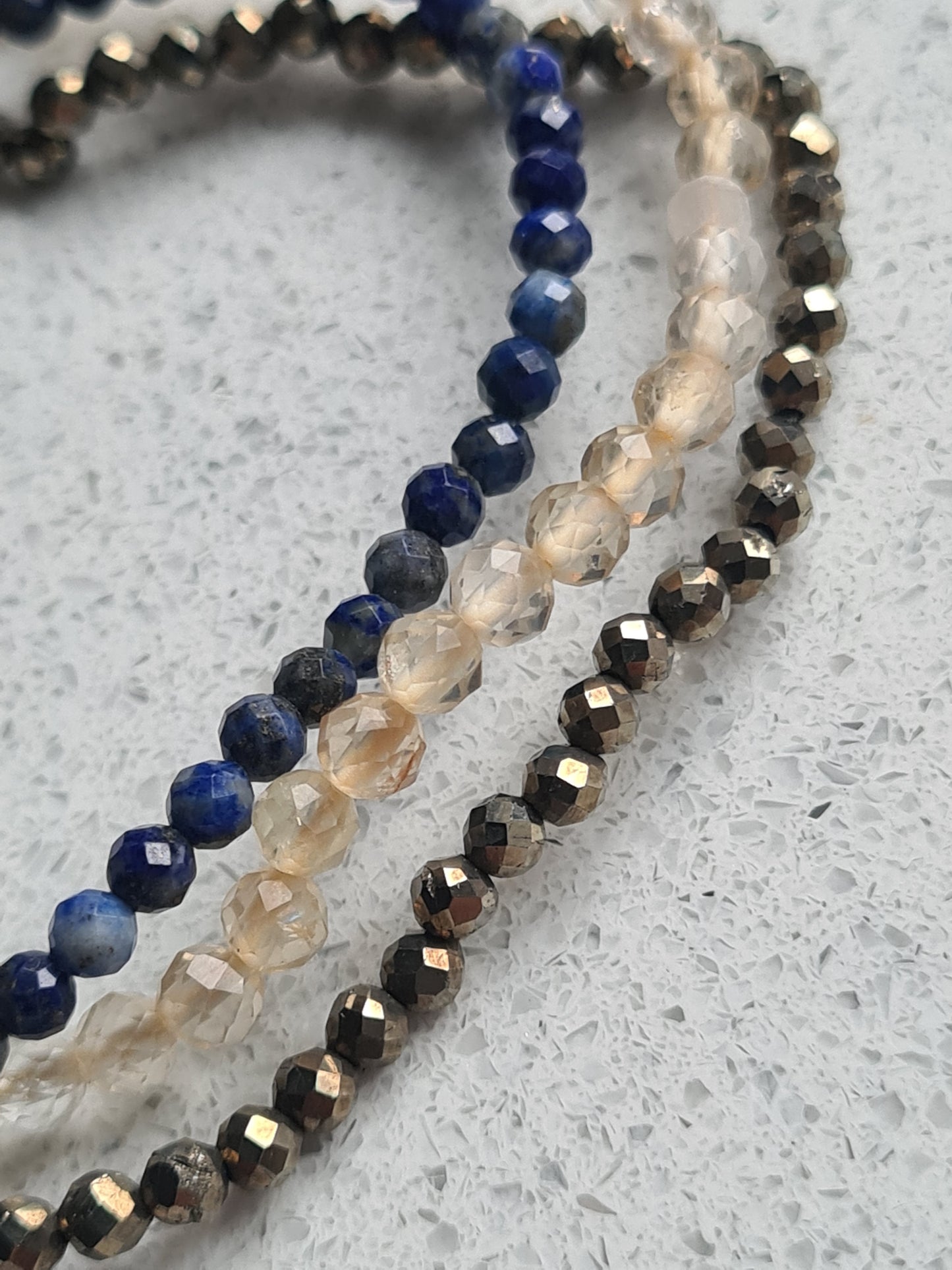Lapis Lazuli Bracelet | 3mm Faceted Bead