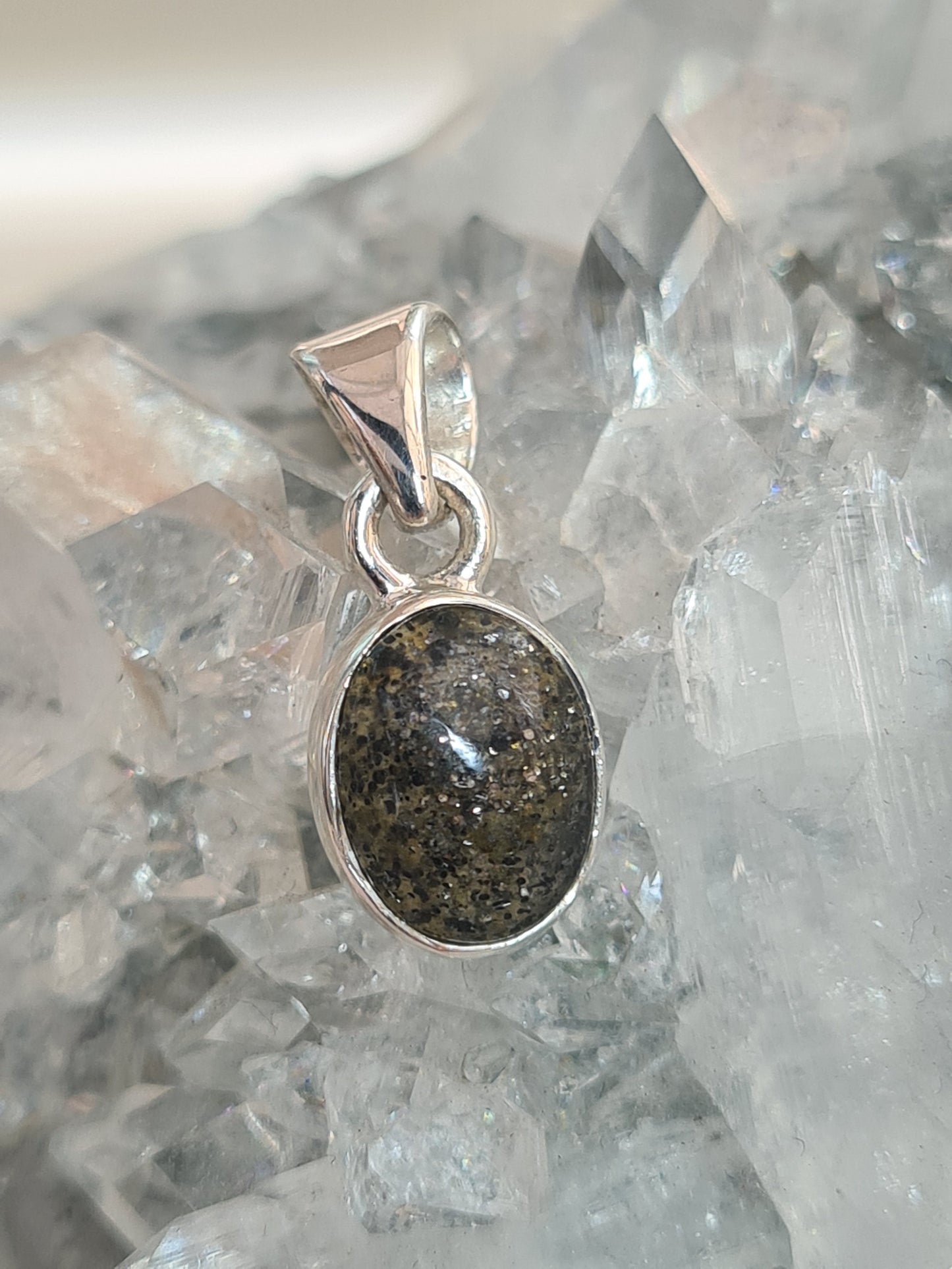 Black Sunstone Pendant | Sterling Silver