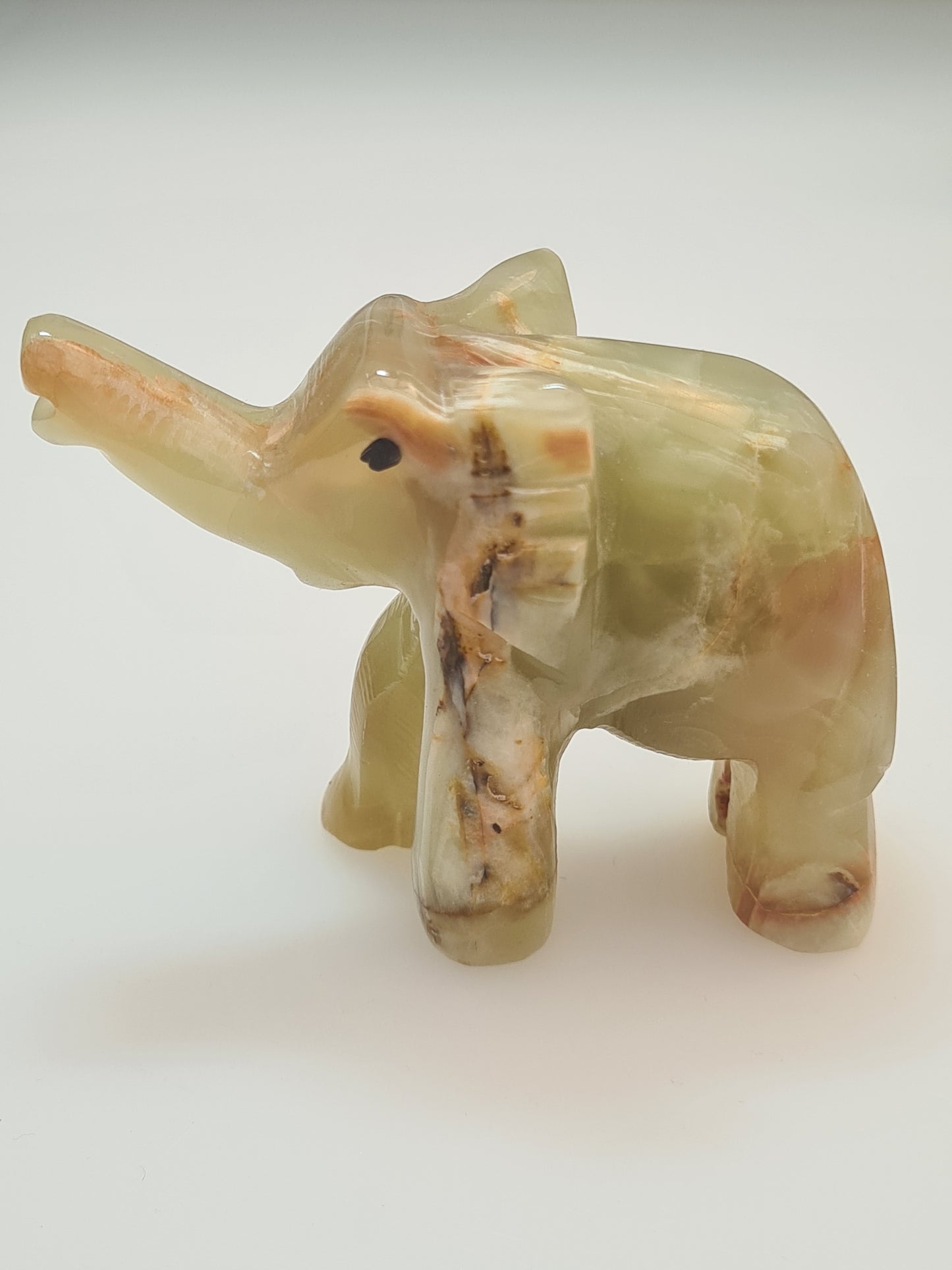 Banded Calcite Elephant Carving