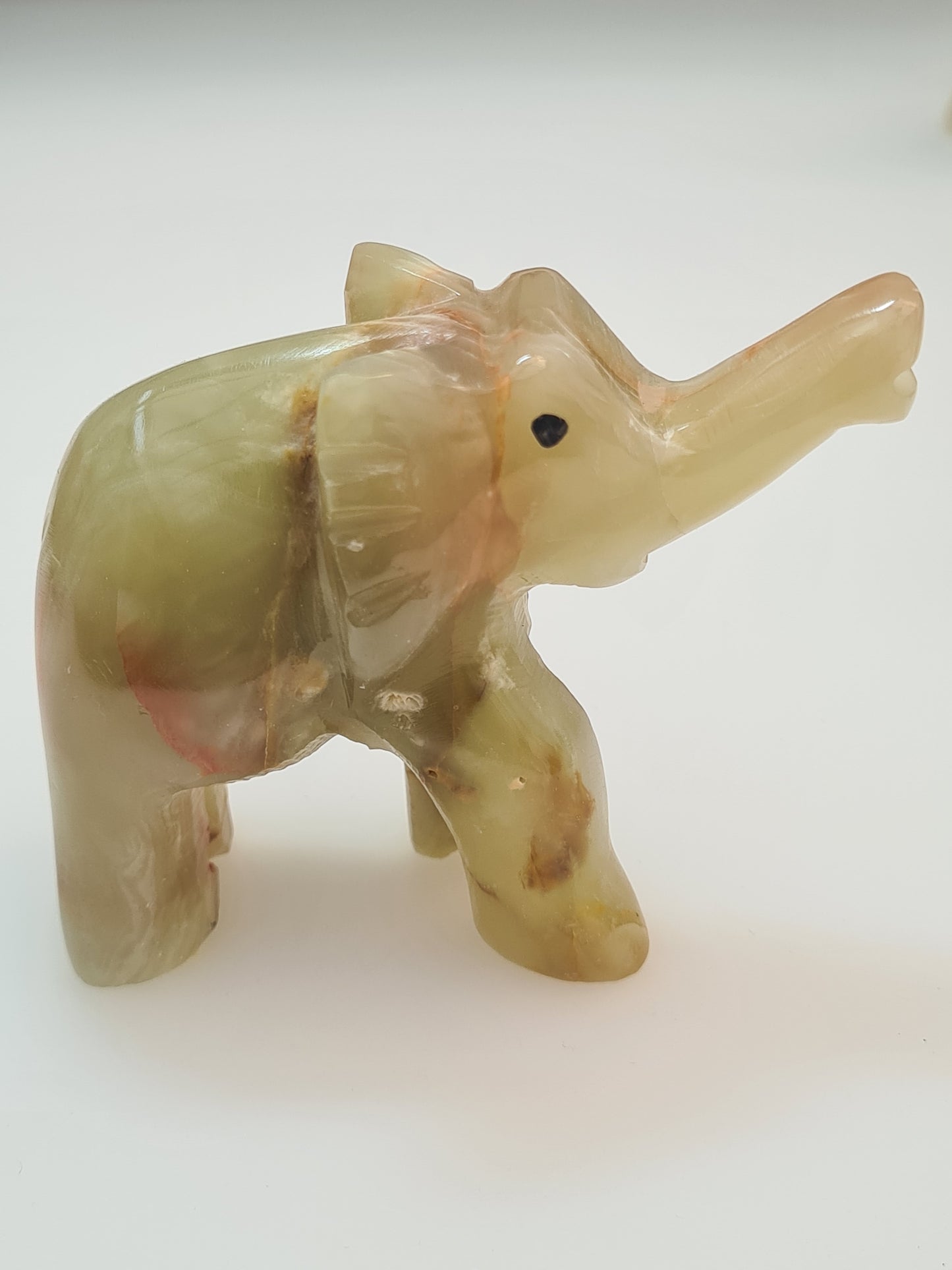 Banded Calcite Elephant Carving