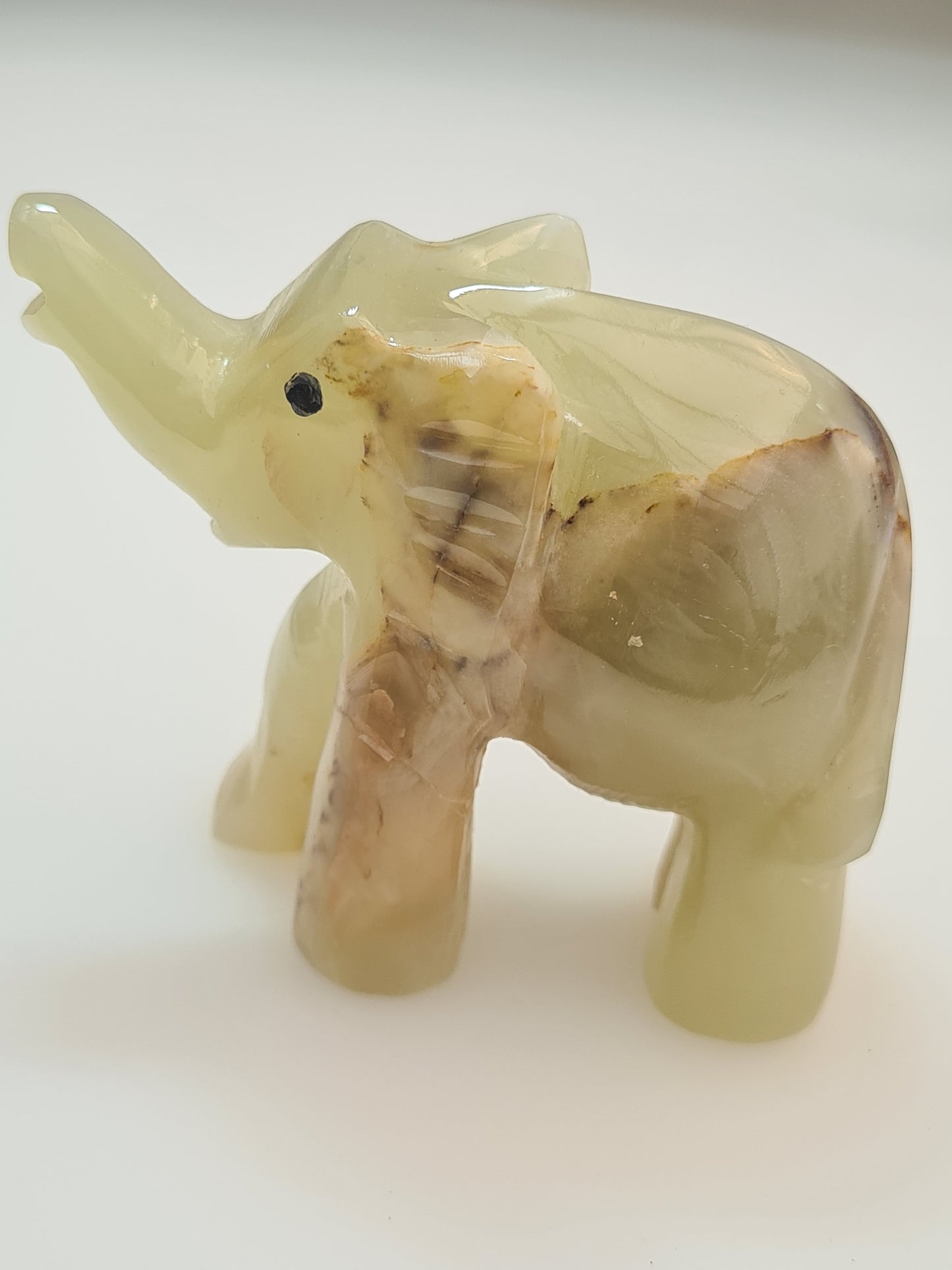 Banded Calcite Elephant Carving