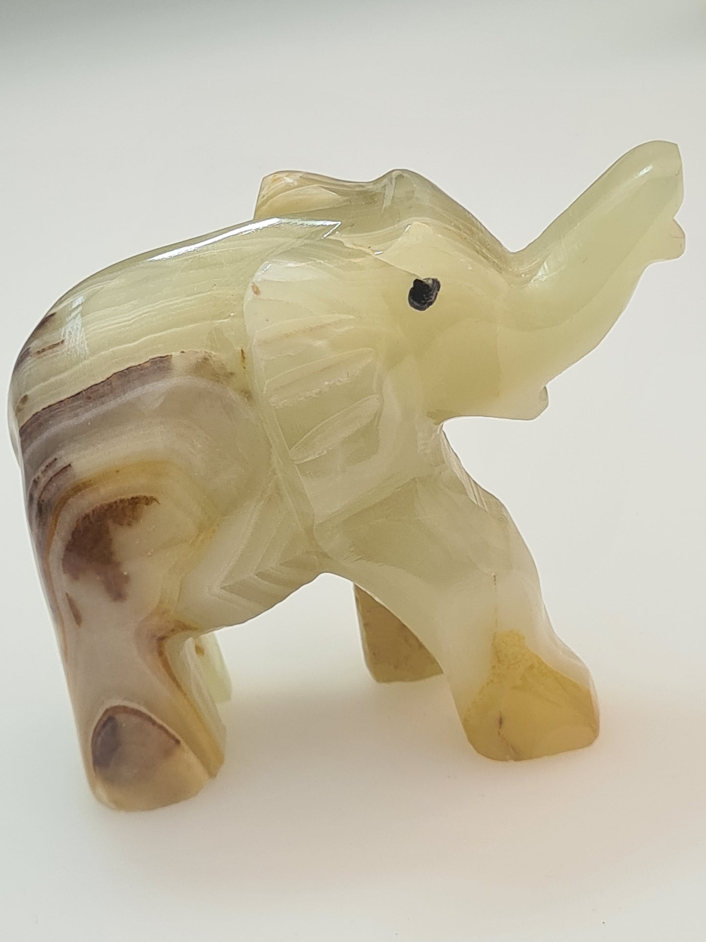 Banded Calcite Elephant Carving