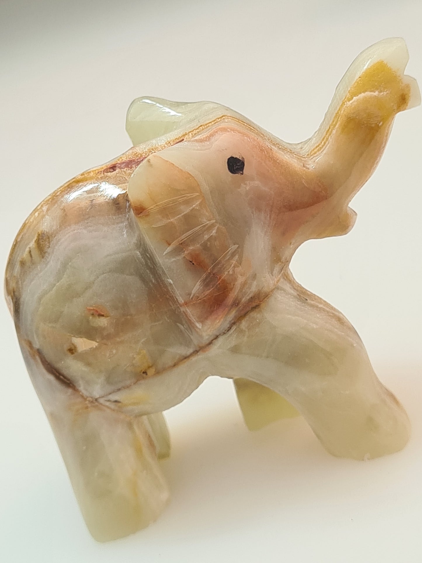 Banded Calcite Elephant Carving