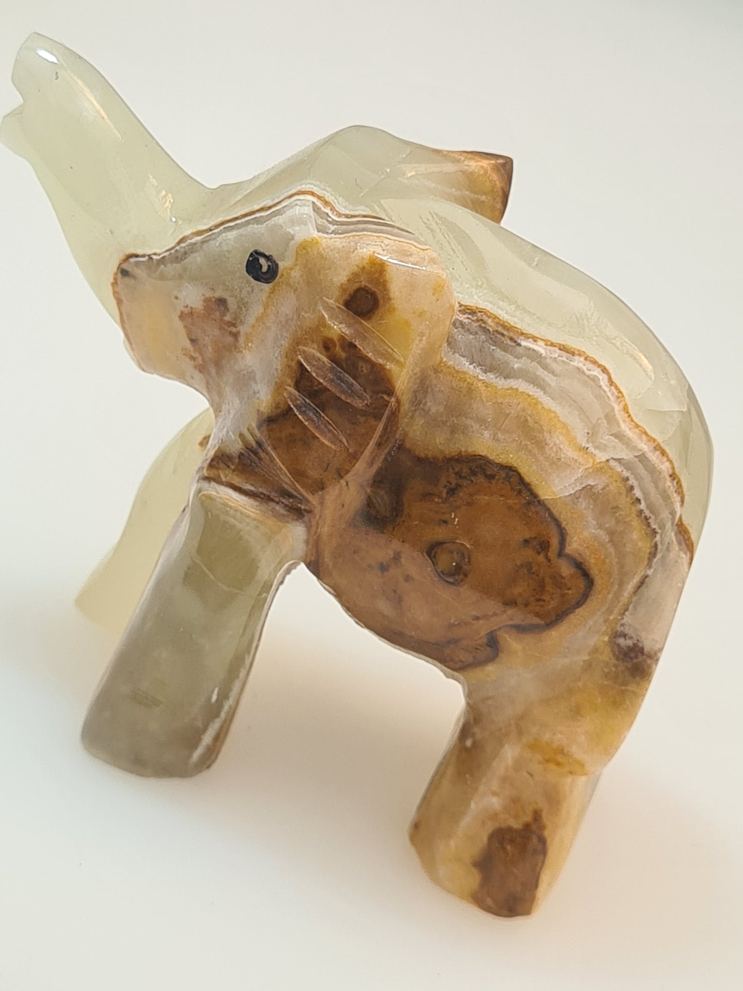 Banded Calcite Elephant Carving