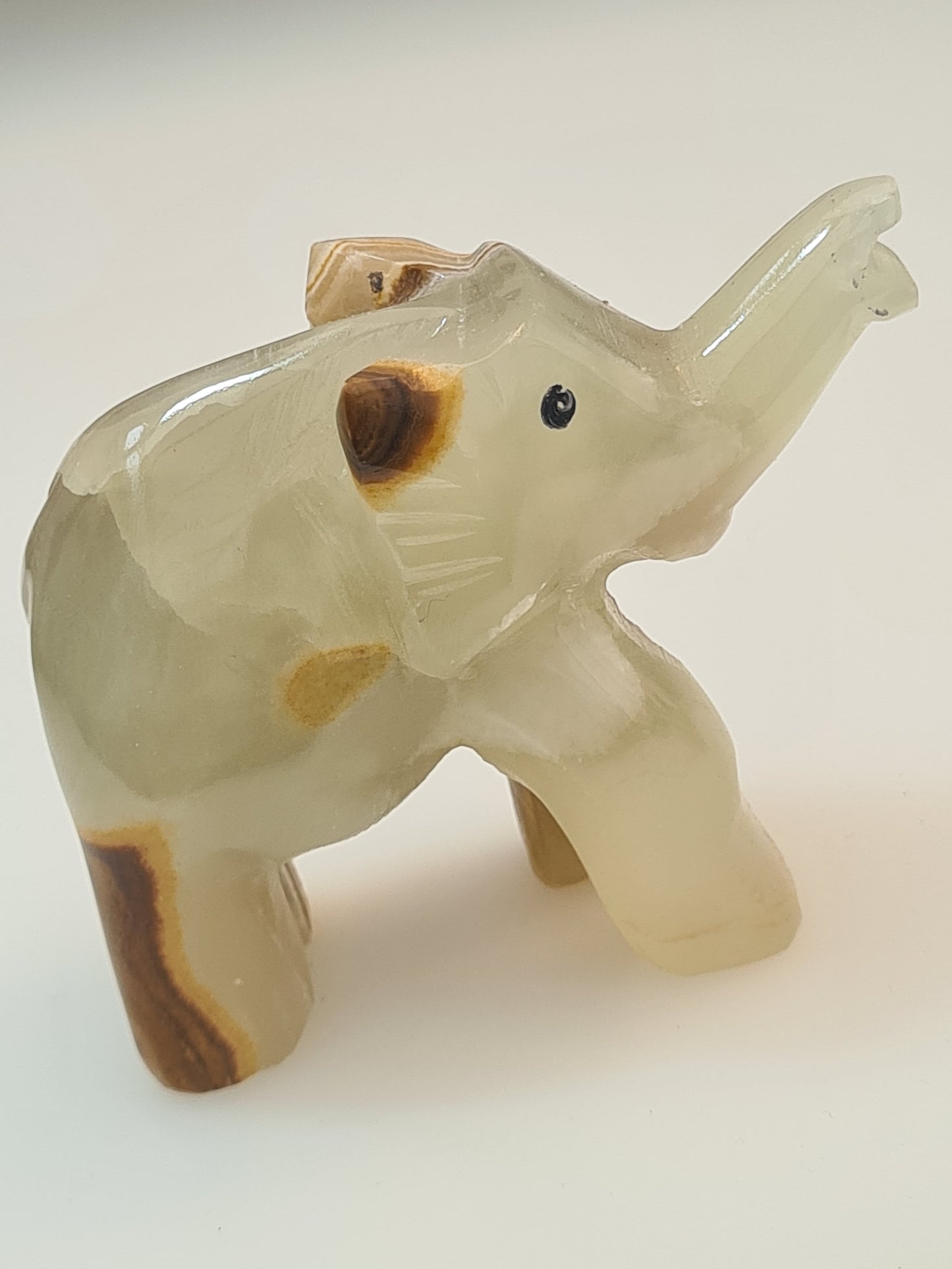 Banded Calcite Elephant Carving