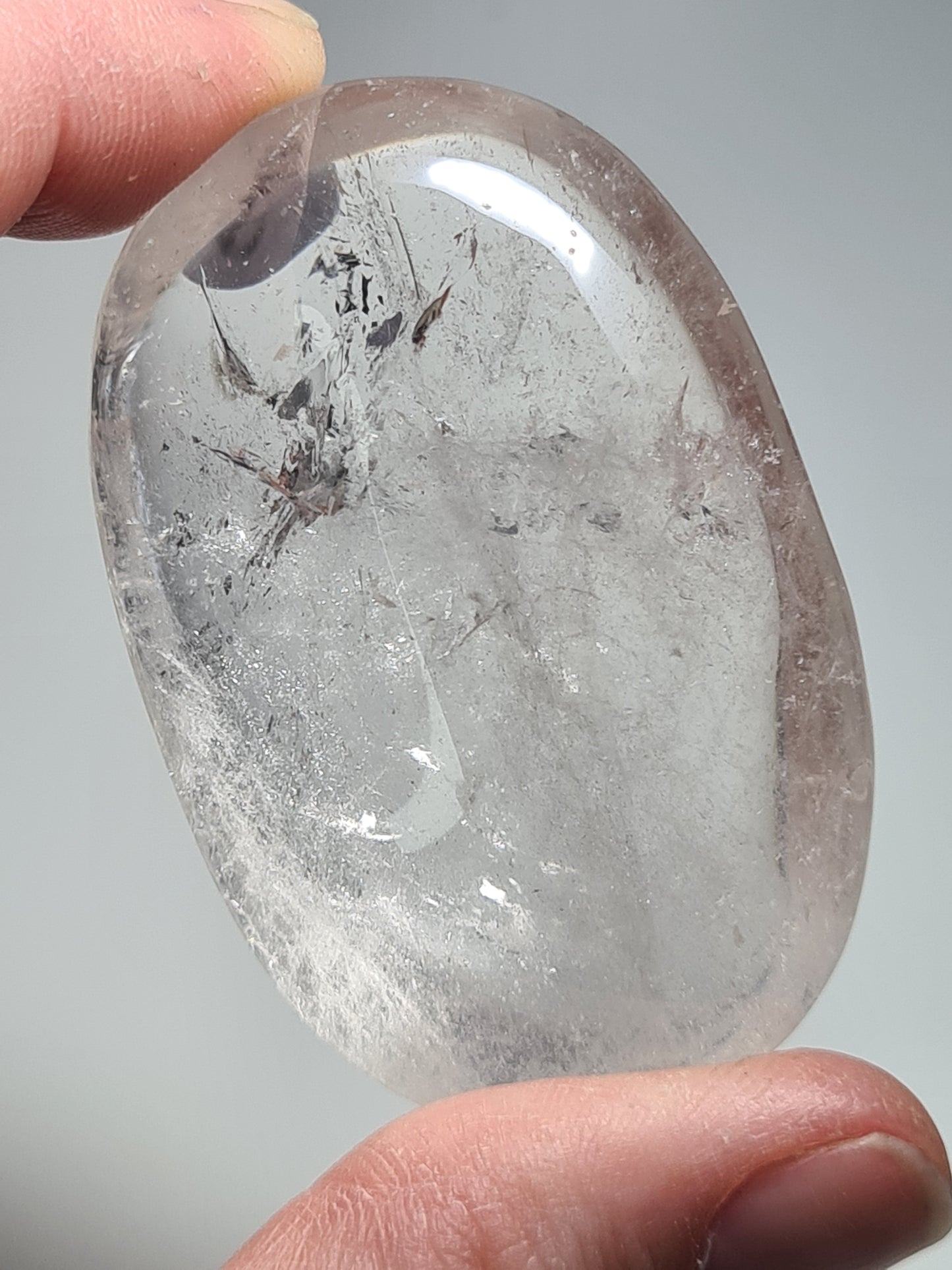 Clear Quartz Palmstone | China