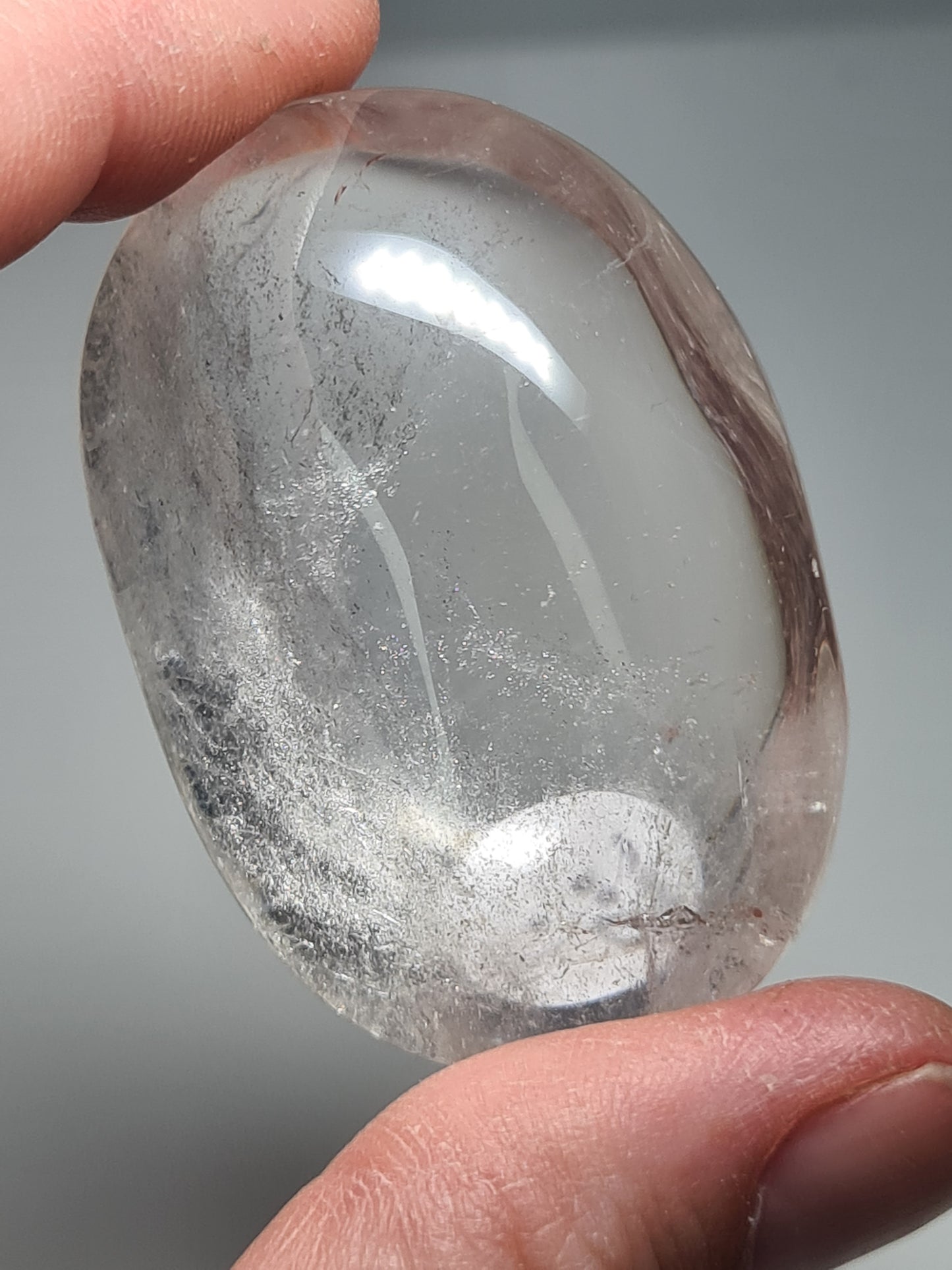 Clear Quartz Palmstone | China