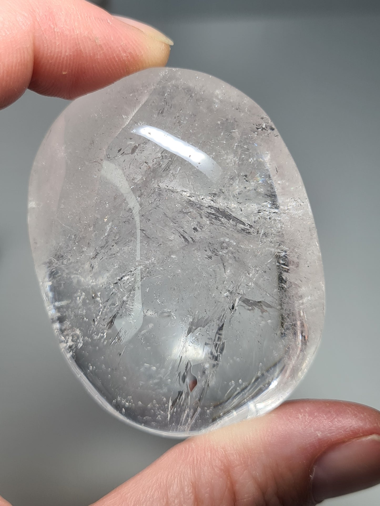 Clear Quartz Palmstone | China