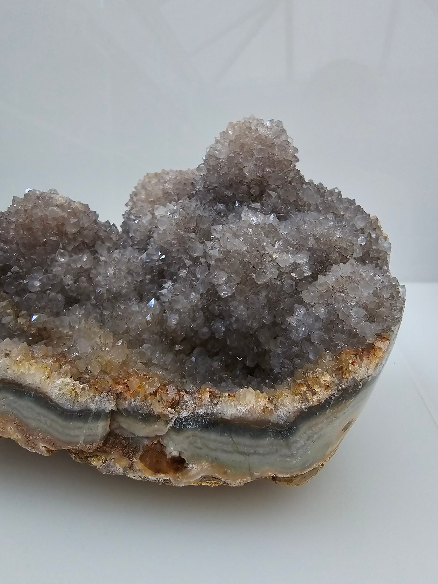 Snowy Amethyst and Agate Statement Raw Cluster