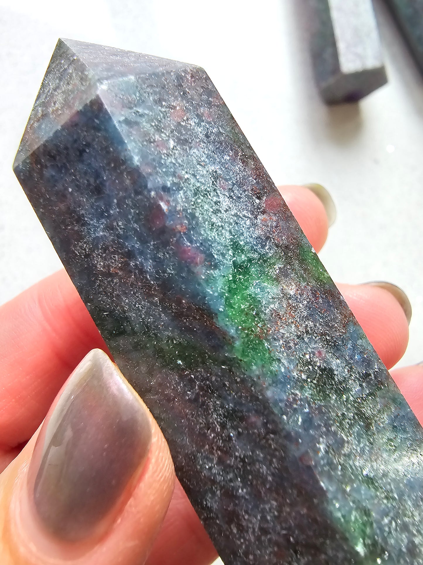 Ruby in Kyanite & Fuchsite Tower