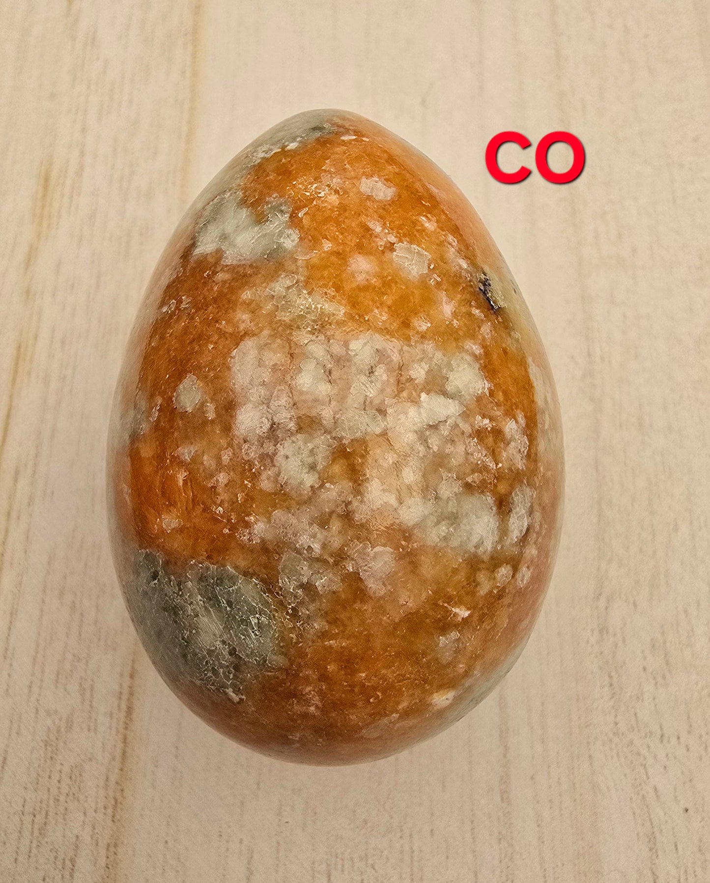 Orchid Calcite & Prehnite Egg | South Africa