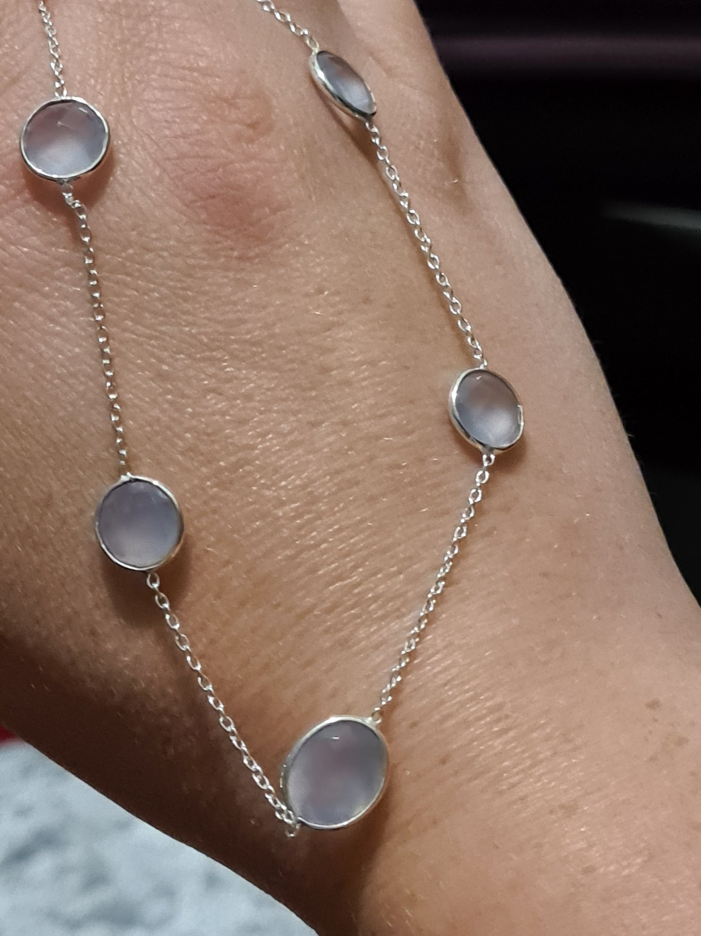 Blue Chalcedony Necklet | Sterling Silver