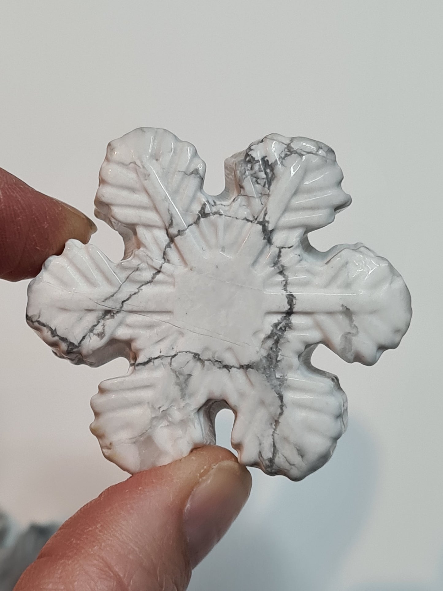 Howlite Snowflake Carving
