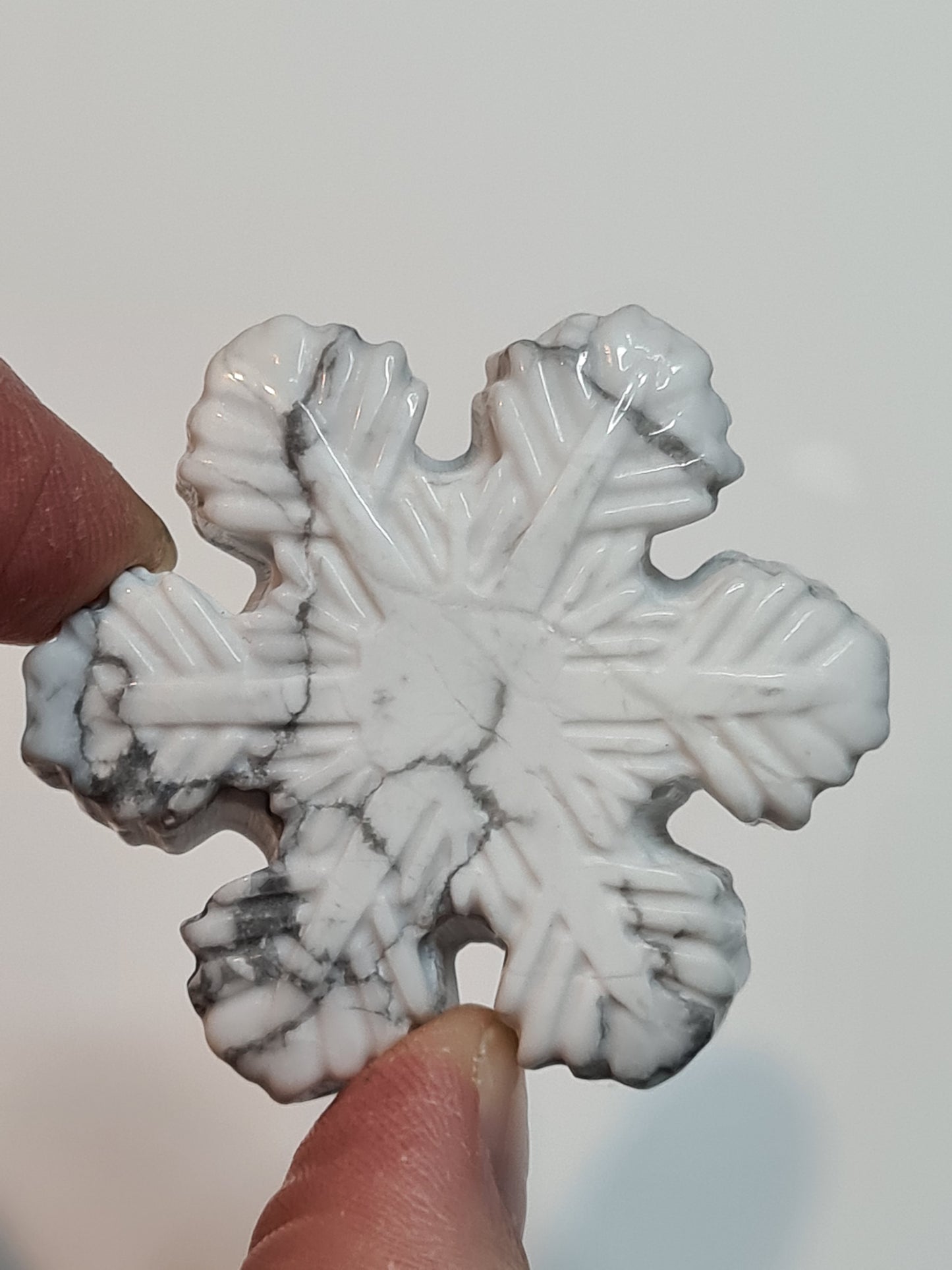 Howlite Snowflake Carving