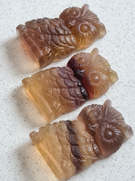 Yellow Fluorite Owl Carving | China