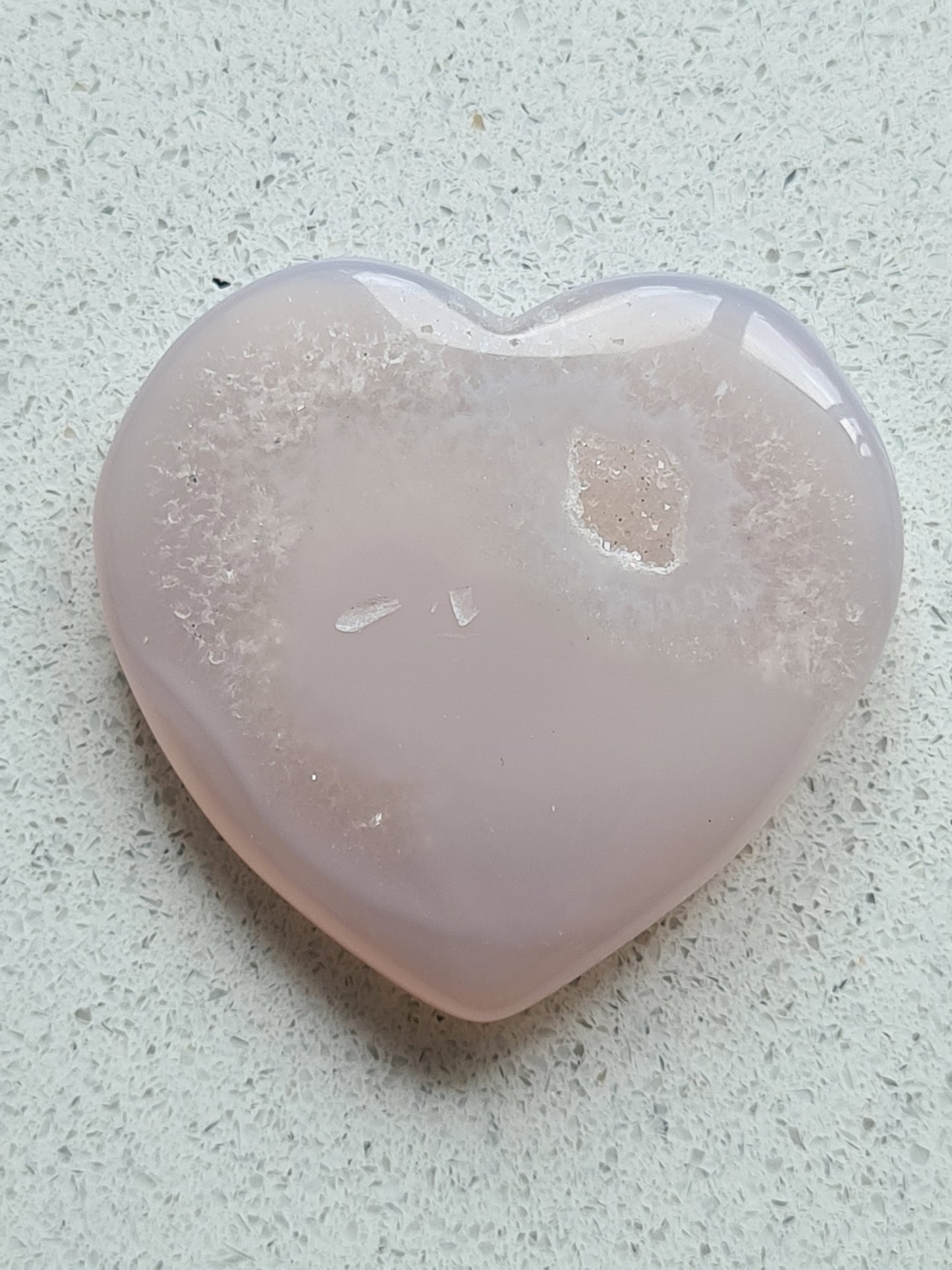 Druzy Agate Heart Carving