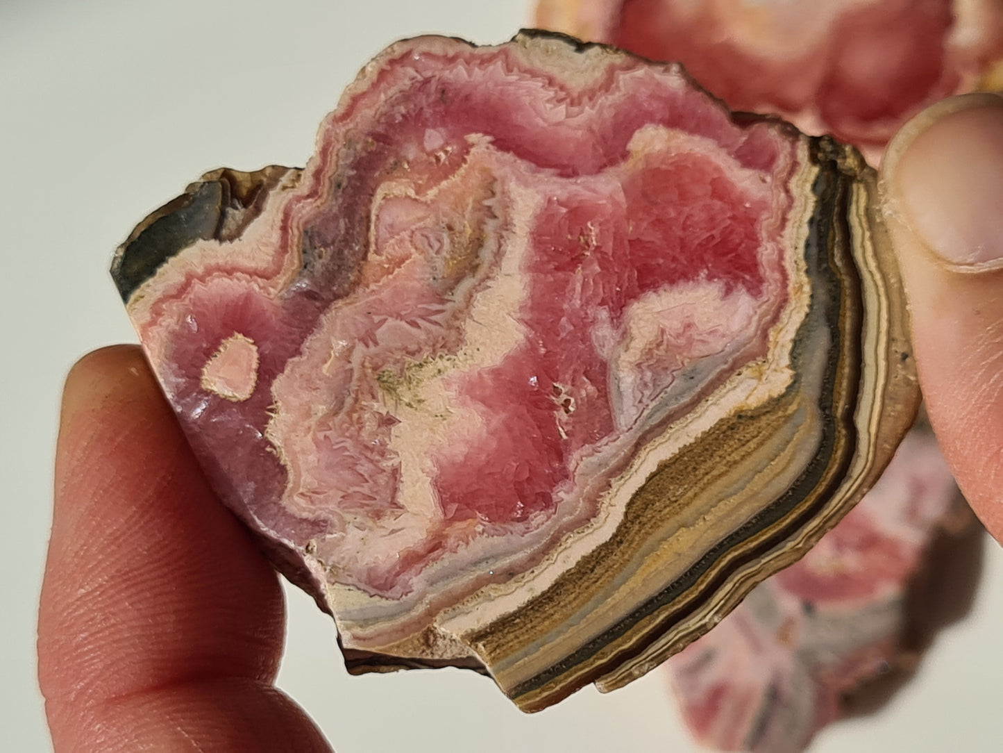 Rhodochrosite Raw Polished Stalactite Slices | Peru