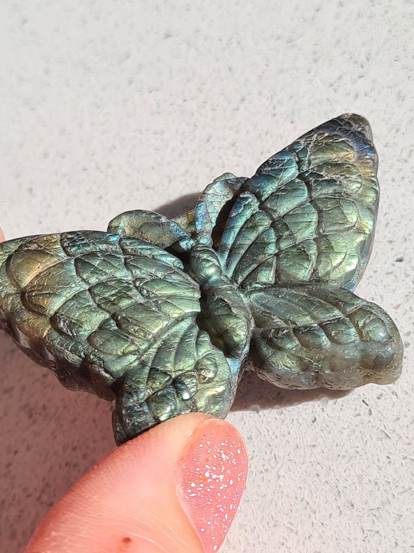 Labradorite Butterfly Carving