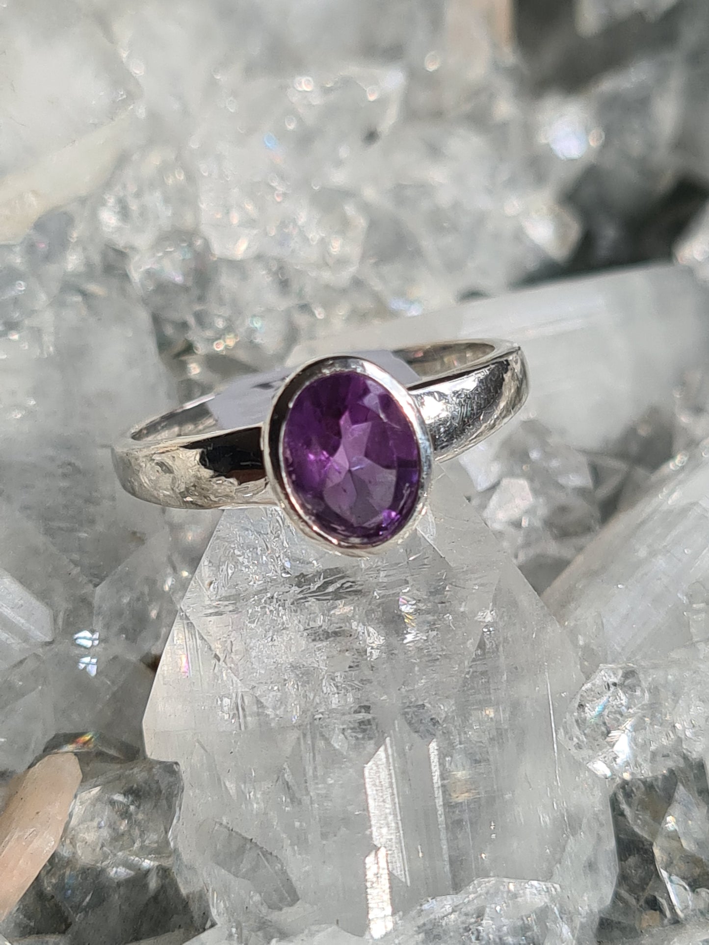 Amethyst Ring | Sterling Silver | Size O.5 & Q