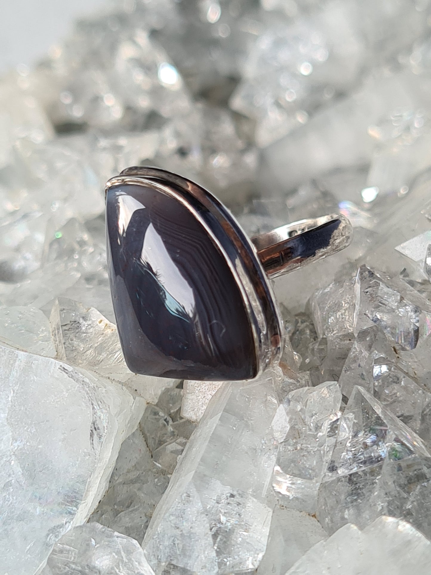Botswana Agate Ring Size O | Sterling Silver