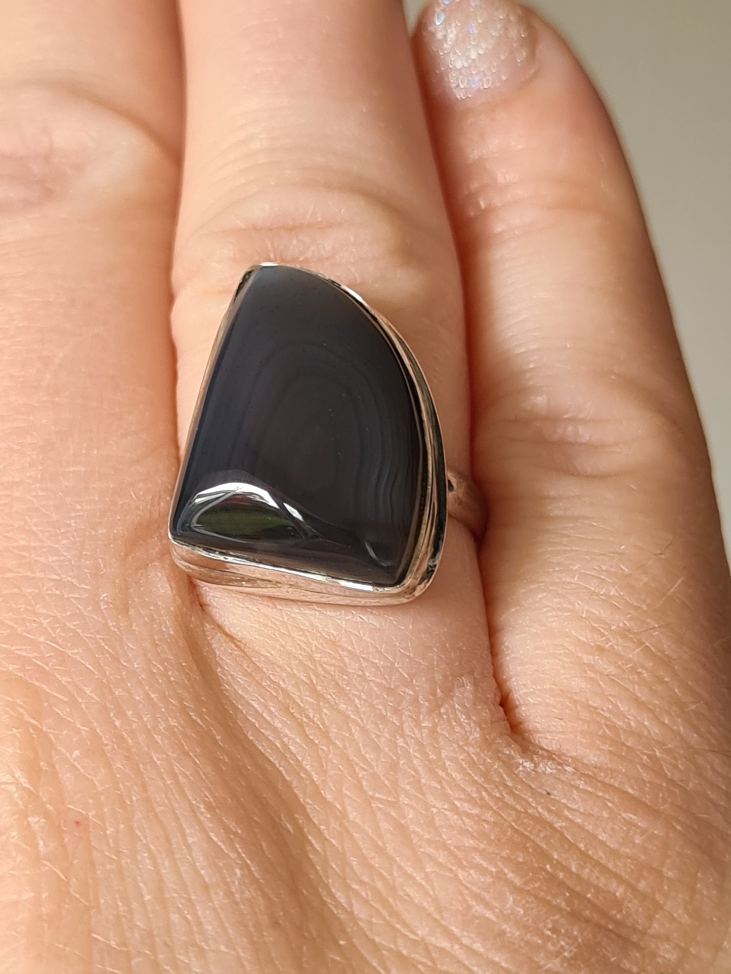 Botswana Agate Ring Size O | Sterling Silver