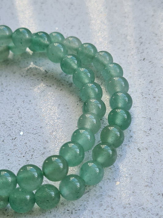Two green aventurine bracelets in 6mm bead size