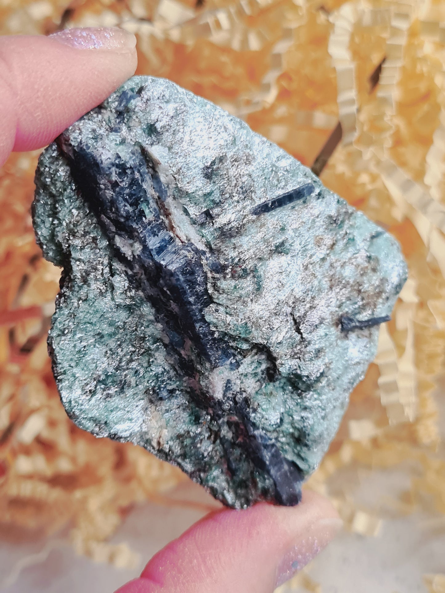 Blue Kyanite in Fuchsite Raw Specimen | India
