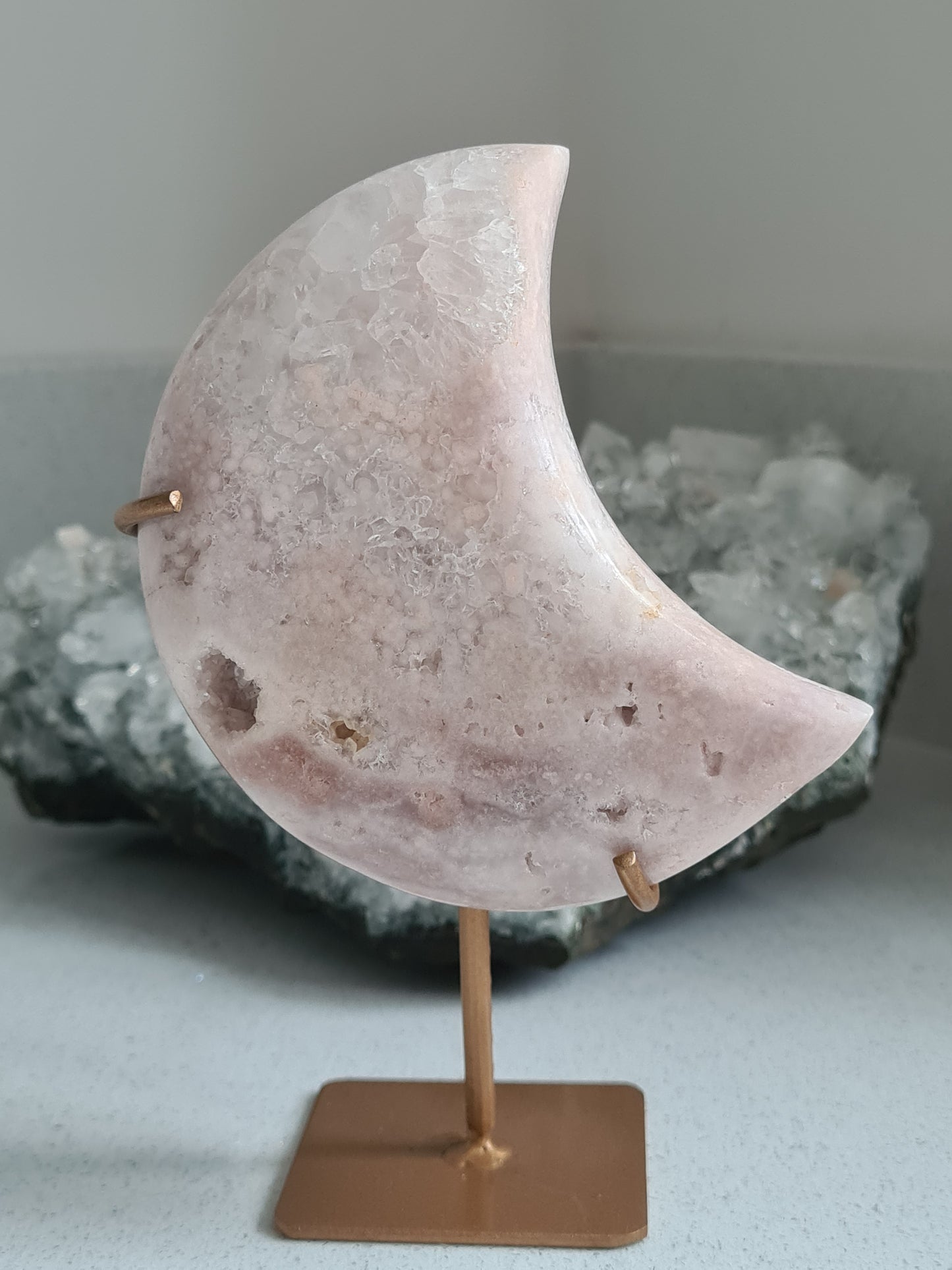 Pink Amethyst Moon on Stand | Brazil