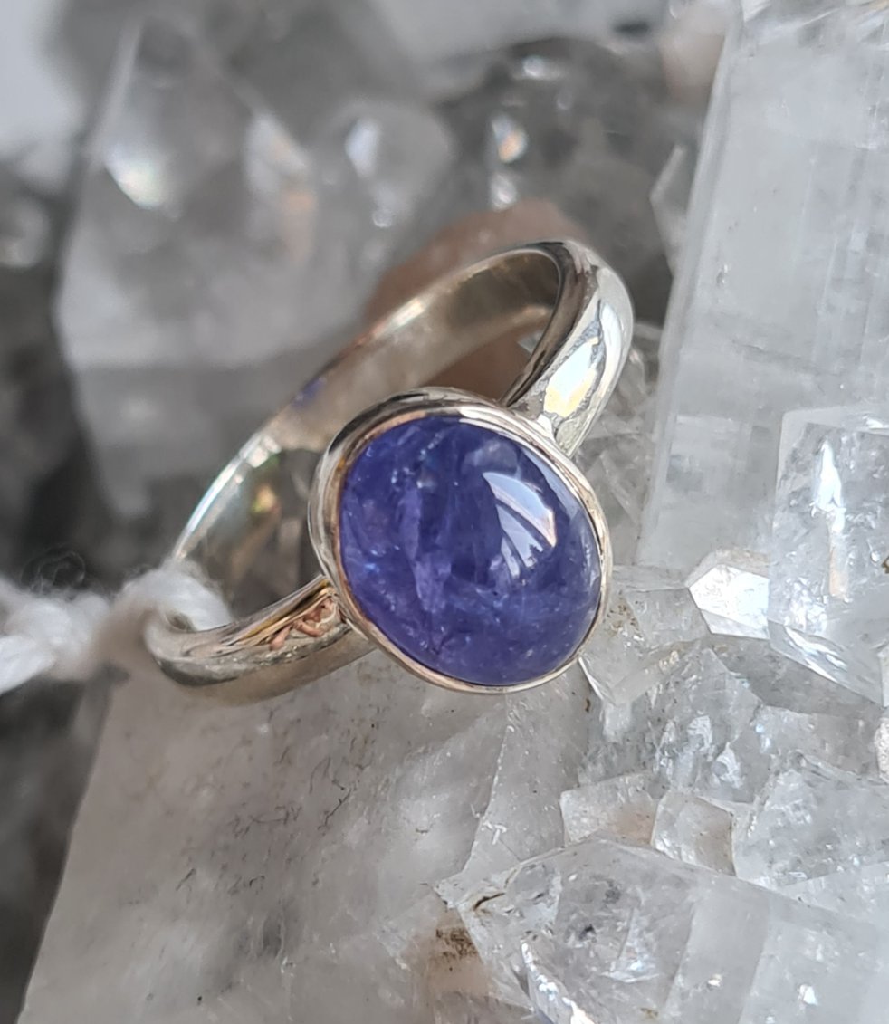 Tanzanite Ring Size Q | Sterling Silver
